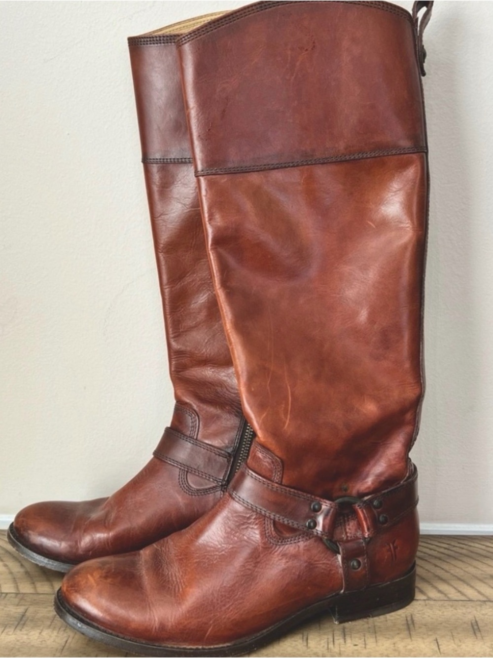 FRYE AND CO. Melissa Harness Knee-High Brown Leather Boots - 8